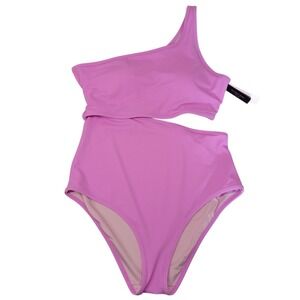 Victorias Secret Swim One Shoulder Cutout High waisted Swimsuit Pink
 Sz Lg C665